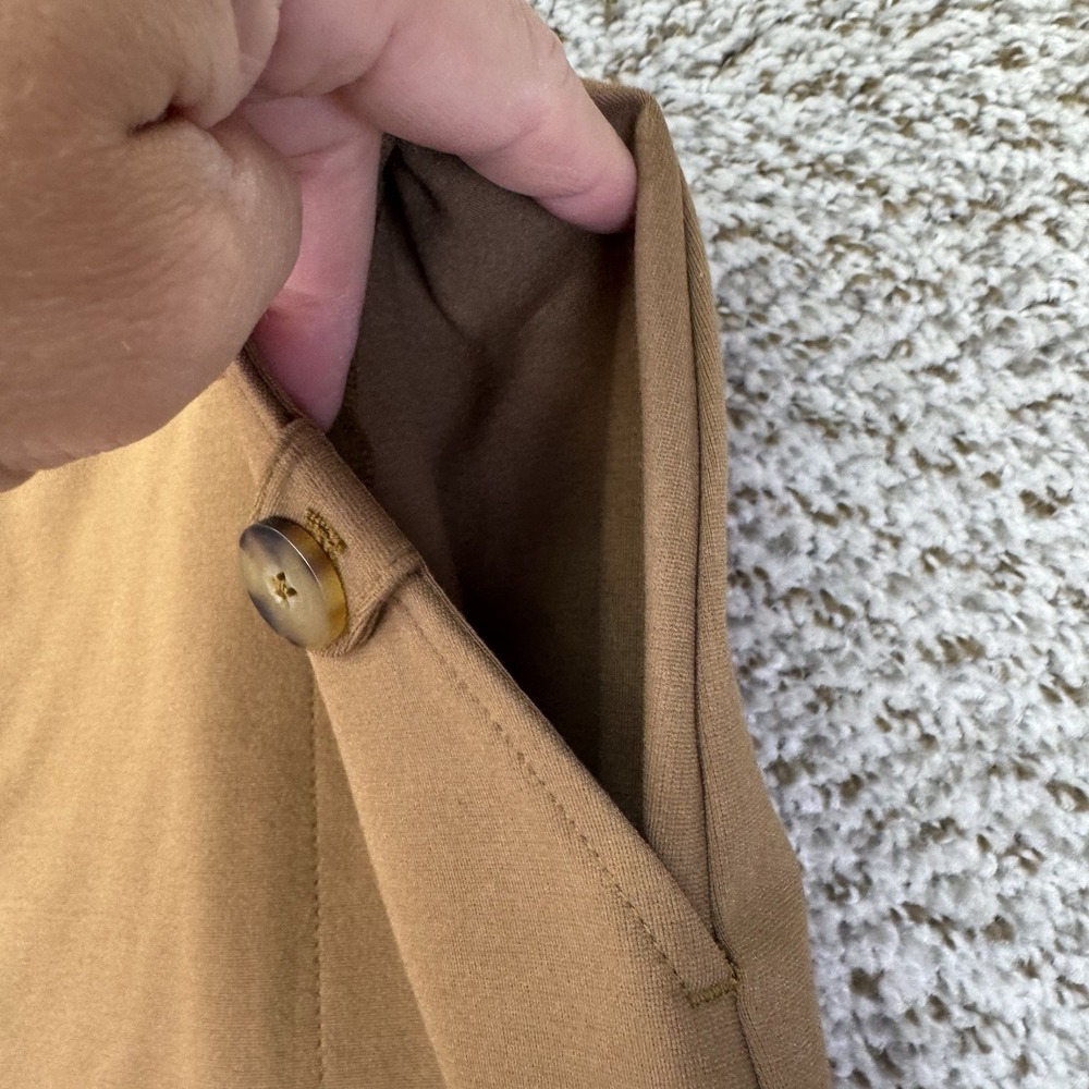 NEW J. Jill Ponte Skirt Women's Large Knee Length Skirt Acorn Brown Button Up - Picture 8 of 15